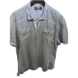 BKE‎ Buckle Mens Shirt XXXL  Button Up Short Sleeve Athletic Fit Western Utility
